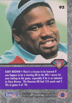 1994 Playoff Contenders #92 Gary Brown Back