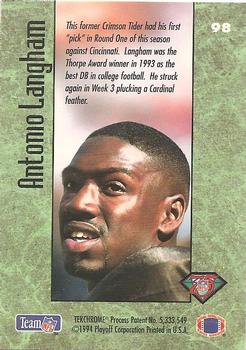 1994 Playoff Contenders #98 Antonio Langham Back