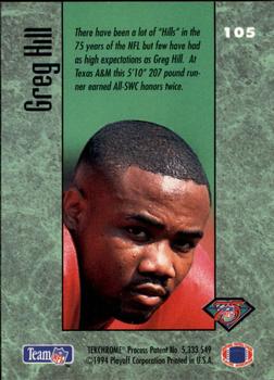1994 Playoff Contenders #105 Greg Hill Back