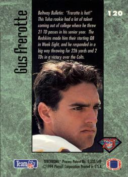 1994 Playoff Contenders #120 Gus Frerotte Back