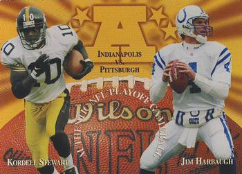 1997 Collector's Edge Masters - Playoff Game Ball Holofoil Proofs #4 Kordell Stewart / Jim Harbaugh Front
