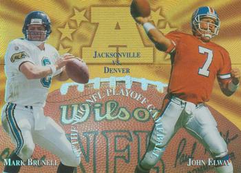 1997 Collector's Edge Masters - Playoff Game Ball Holofoil Proofs #6 Mark Brunell / John Elway Front