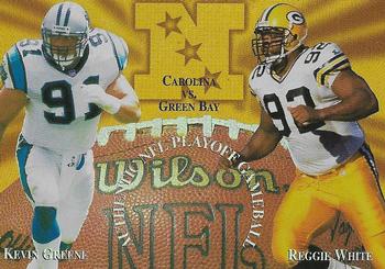 1997 Collector's Edge Masters - Playoff Game Ball Holofoil Proofs #11 Kevin Greene / Reggie White Front