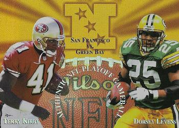 1997 Collector's Edge Masters - Playoff Game Ball Holofoil Proofs #13 Dorsey Levens / Terry Kirby  Front