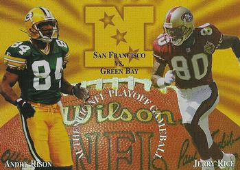 1997 Collector's Edge Masters - Playoff Game Ball Holofoil Proofs #15 Andre Rison / Jerry Rice Front