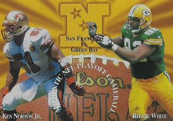 1997 Collector's Edge Masters - Playoff Game Ball Holofoil Proofs #16 Reggie White / Ken Norton Jr.  Front