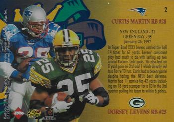 1997 Collector's Edge Masters - Super Bowl XXXI Game Ball Diamond #2 Dorsey Levens / Curtis Martin Back