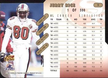 1997 Donruss - Press Proofs Gold Die Cuts #9 Jerry Rice Back