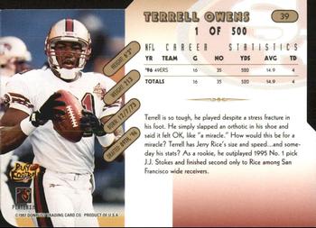 1997 Donruss - Press Proofs Gold Die Cuts #39 Terrell Owens Back