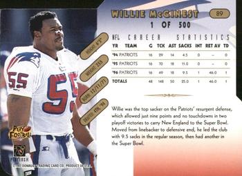 1997 Donruss - Press Proofs Gold Die Cuts #89 Willie McGinest Back