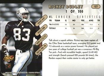 1997 Donruss - Press Proofs Gold Die Cuts #127 Rickey Dudley Back