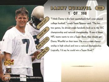 1997 Donruss - Press Proofs Gold Die Cuts #208 Danny Wuerffel Back