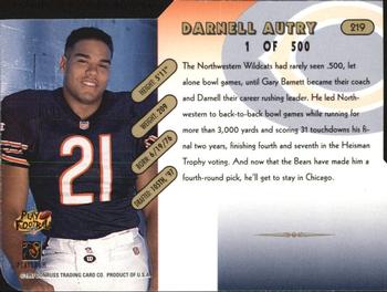 1997 Donruss - Press Proofs Gold Die Cuts #219 Darnell Autry Back