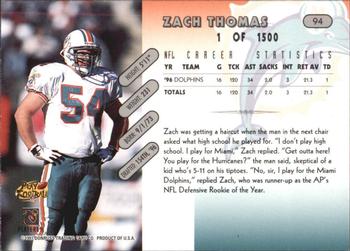 1997 Donruss - Press Proofs Silver #94 Zach Thomas Back