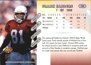 1997 Donruss - Press Proofs Silver #136 Frank Sanders Back