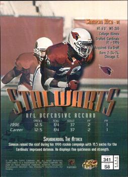 1997 Finest - Atomic Refractors #341 Simeon Rice Back