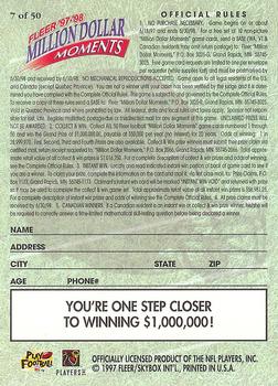 1997 Fleer - Million Dollar Moments Game Cards #7 Lou Groza Back