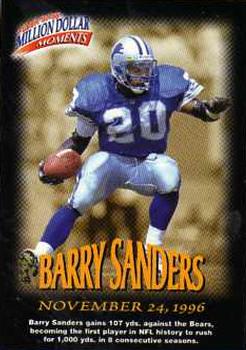 1997 Fleer - Million Dollar Moments Game Cards #4 Barry Sanders Front