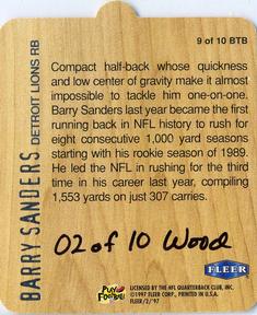 1997 Fleer Goudey II - Big Time Backs Wooden #9BTB Barry Sanders Back