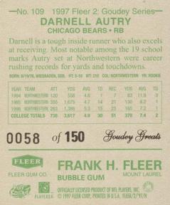 1997 Fleer Goudey II - Greats #109 Darnell Autry Back