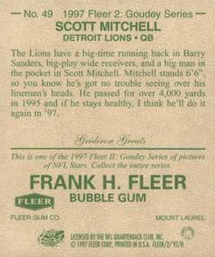 1997 Fleer Goudey II - Gridiron Greats #49 Scott Mitchell Back