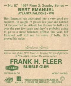 1997 Fleer Goudey II - Gridiron Greats #87 Bert Emanuel Back