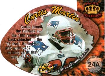 1997 Pacific Crown Collection - Card Supials Small #24A Curtis Martin Back