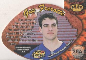 1997 Pacific Crown Collection - Card Supials Small #36A Gus Frerotte Back