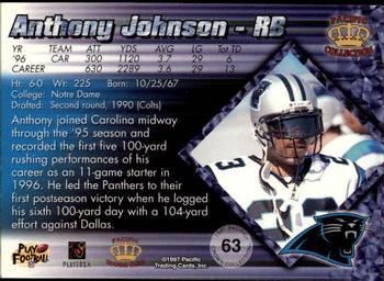 1997 Pacific Crown Collection - Copper #63 Anthony Johnson Back