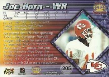 1997 Pacific Crown Collection - Copper #205 Joe Horn Back