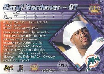 1997 Pacific Crown Collection - Copper #217 Daryl Gardener Back