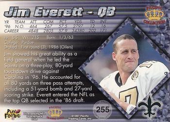 1997 Pacific Crown Collection - Copper #255 Jim Everett Back