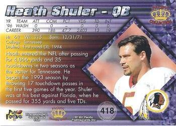 1997 Pacific Crown Collection - Copper #418 Heath Shuler Back