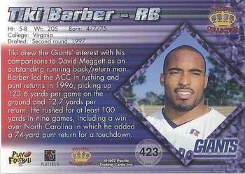 1997 Pacific Crown Collection - Copper #423 Tiki Barber Back