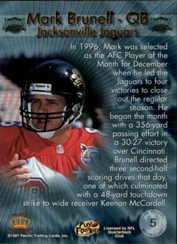 1997 Pacific Crown Collection - Mark Brunell #5 Mark Brunell Back
