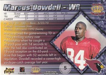 1997 Pacific Crown Collection - Platinum Blue #5 Marcus Dowdell Back