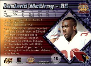 1997 Pacific Crown Collection - Platinum Blue #10 Leeland McElroy Back