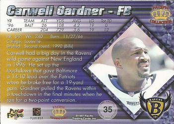 1997 Pacific Crown Collection - Platinum Blue #35 Carwell Gardner Back