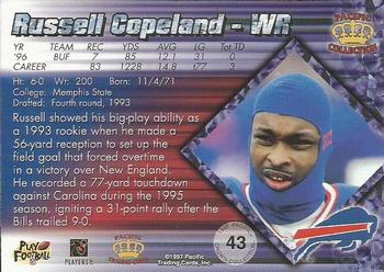 1997 Pacific Crown Collection - Platinum Blue #43 Russell Copeland Back