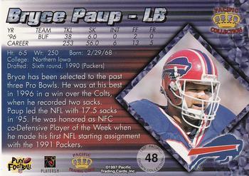 1997 Pacific Crown Collection - Platinum Blue #48 Bryce Paup Back