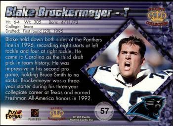 1997 Pacific Crown Collection - Platinum Blue #57 Blake Brockermeyer Back
