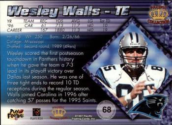 1997 Pacific Crown Collection - Platinum Blue #68 Wesley Walls Back
