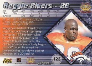 1997 Pacific Crown Collection - Platinum Blue #123 Reggie Rivers Back