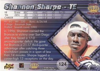 1997 Pacific Crown Collection - Platinum Blue #124 Shannon Sharpe Back