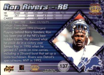 1997 Pacific Crown Collection - Platinum Blue #137 Ron Rivers Back