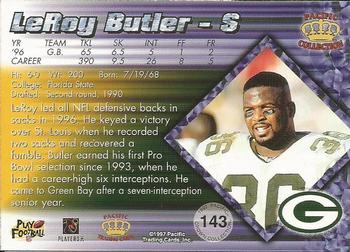 1997 Pacific Crown Collection - Platinum Blue #143 LeRoy Butler Back