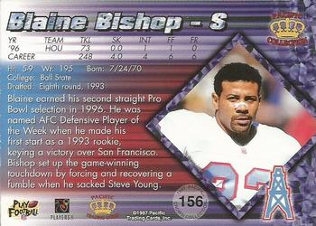 1997 Pacific Crown Collection - Platinum Blue #156 Blaine Bishop Back