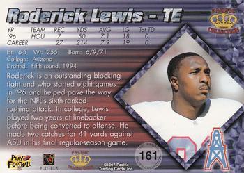 1997 Pacific Crown Collection - Platinum Blue #161 Roderick Lewis Back