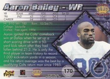 1997 Pacific Crown Collection - Platinum Blue #170 Aaron Bailey Back