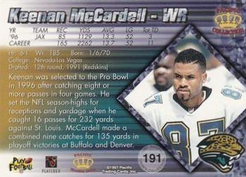 1997 Pacific Crown Collection - Platinum Blue #191 Keenan McCardell Back